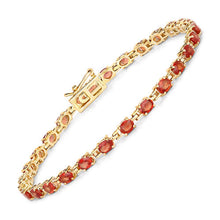 Load image into Gallery viewer, 7.00 Carat Genuine Orange Sapphire 14K Yellow Gold Bracelet
