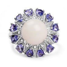 Load image into Gallery viewer, 4.25 Carat Genuine Opal, Tanzanite &amp; White Topaz .925 Sterling Silver Ring
