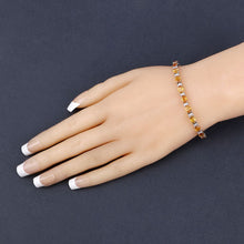 Load image into Gallery viewer, 12.33 Carat Genuine Orange Sapphire and White Diamond 14K White Gold Bracelet
