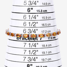 Load image into Gallery viewer, 16.73 Carat Genuine Orange Sapphire and White Diamond 14K White Gold Bracelet
