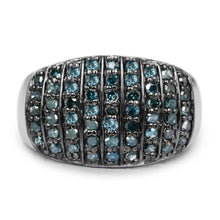 Load image into Gallery viewer, 0.83 Carat Genuine Blue Diamond and White Diamond .925 Sterling Silver Ring
