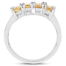 Load image into Gallery viewer, 2.67 Carat Genuine Yellow Sapphire and White Diamond .925 Sterling Silver Ring
