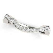 Load image into Gallery viewer, 14k White Gold Milgrained Curve Style Diamond Wedding Band (1/5 cttw)
