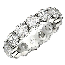 Load image into Gallery viewer, Round Cut Lab Grown Diamond Eternity Ring in 14k White Gold (6 cttw FG/VS2)
