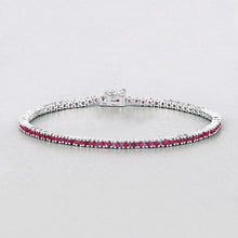 Load image into Gallery viewer, 3.35 Carat Genuine Ruby .925 Sterling Silver Bracelet
