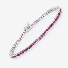 Load image into Gallery viewer, 3.35 Carat Genuine Ruby .925 Sterling Silver Bracelet
