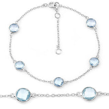 Load image into Gallery viewer, 5.00 Carat Genuine Blue Topaz .925 Sterling Silver Bracelet
