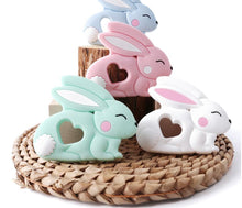 Load image into Gallery viewer, Baby Teether Silicone Rabbit Food Grade Bunny Teether Nursing Teething  Accessories Silicone Animal Teether For Kids and Baby
