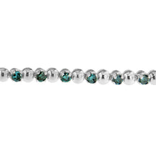 Load image into Gallery viewer, 14K White Gold Round-Cut Blue Diamonds Bracelet (3.00 cttw, Blue Color, Clarity)
