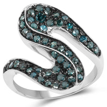 Load image into Gallery viewer, 0.76 Carat Genuine Blue Diamond .925 Sterling Silver Ring
