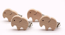Load image into Gallery viewer, Modern Wood Naural Nipple Chain Accessories BPA Free Cute Modelling Beech Pacifier Clip Small Elephant Heart-shaped Holder for Pacifier
