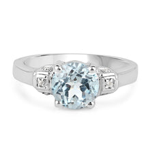 Load image into Gallery viewer, 2.28 Carat Genuine Blue Topaz and White Topaz .925 Sterling Silver Ring
