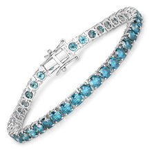 Load image into Gallery viewer, 14.33 Carat Genuine Blue Diamond 14K White Gold Bracelet
