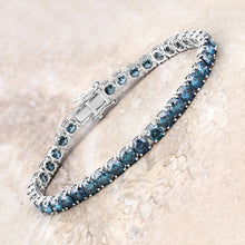 Load image into Gallery viewer, 14.33 Carat Genuine Blue Diamond 14K White Gold Bracelet
