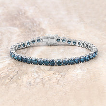 Load image into Gallery viewer, 14.33 Carat Genuine Blue Diamond 14K White Gold Bracelet

