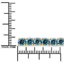 Load image into Gallery viewer, 14.33 Carat Genuine Blue Diamond 14K Yellow Gold Bracelet
