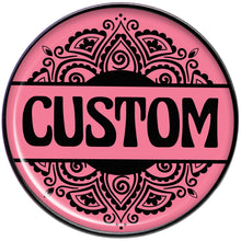 Load image into Gallery viewer, Custom Pink Mandala Personalized Name Black Barbell Tongue Ring
