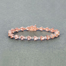 Load image into Gallery viewer, 7.56 Carat Genuine Morganite and White Diamond 14K Rose Gold Bracelet

