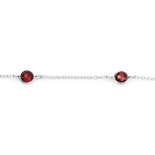 Load image into Gallery viewer, 1.50 Carat Genuine Garnet .925 Sterling Silver Bracelet
