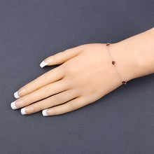 Load image into Gallery viewer, 1.50 Carat Genuine Garnet .925 Sterling Silver Bracelet
