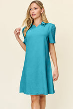Load image into Gallery viewer, Double Take Full Size Texture Collared Neck Short Sleeve Dress Textured Dress For Women
