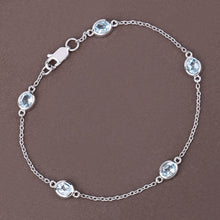 Load image into Gallery viewer, 1.80 Carat Genuine Blue Topaz .925 Sterling Silver Bracelet
