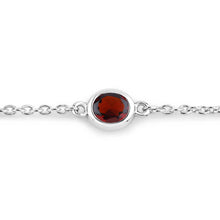 Load image into Gallery viewer, 2.25 Carat Genuine Garnet .925 Sterling Silver Bracelet
