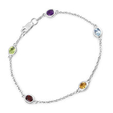 Load image into Gallery viewer, 1.83 Carat Genuine Multi Stones .925 Sterling Silver Bracelet
