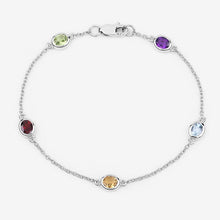 Load image into Gallery viewer, 1.83 Carat Genuine Multi Stones .925 Sterling Silver Bracelet
