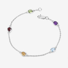 Load image into Gallery viewer, 1.83 Carat Genuine Multi Stones .925 Sterling Silver Bracelet
