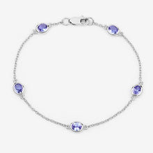 Load image into Gallery viewer, 1.65 Carat Genuine Tanzanite .925 Sterling Silver Bracelet
