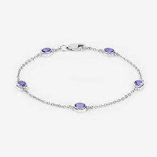 Load image into Gallery viewer, 1.65 Carat Genuine Tanzanite .925 Sterling Silver Bracelet
