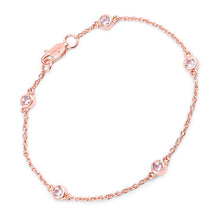 Load image into Gallery viewer, 0.45 Carat Genuine Morganite .925 Sterling Silver Bracelet
