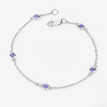 Load image into Gallery viewer, 0.50 Carat Genuine Tanzanite .925 Sterling Silver Bracelet
