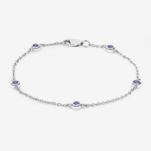 Load image into Gallery viewer, 0.50 Carat Genuine Tanzanite .925 Sterling Silver Bracelet
