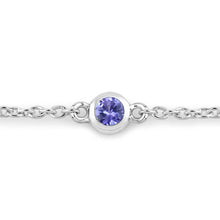 Load image into Gallery viewer, 0.50 Carat Genuine Tanzanite .925 Sterling Silver Bracelet
