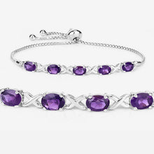Load image into Gallery viewer, 4.00 Carat Genuine Amethyst .925 Sterling Silver Bracelet
