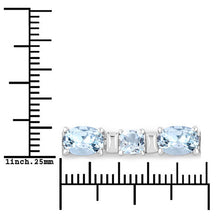 Load image into Gallery viewer, 10.06 Carat Genuine Aquamarine .925 Sterling Silver Bracelet
