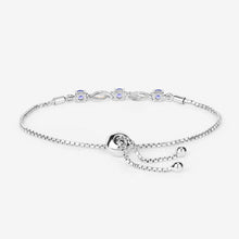 Load image into Gallery viewer, 0.77 Carat Genuine Tanzanite and White Sapphire .925 Sterling Silver Bracelet

