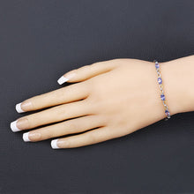 Load image into Gallery viewer, 1.81 Carat Genuine Tanzanite and White Topaz .925 Sterling Silver Bracelet
