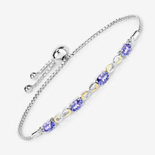 Load image into Gallery viewer, 1.81 Carat Genuine Tanzanite and White Topaz .925 Sterling Silver Bracelet
