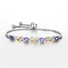 Load image into Gallery viewer, 1.79 Carat Genuine Tanzanite and White Topaz .925 Sterling Silver Bracelet
