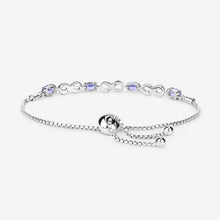 Load image into Gallery viewer, 1.79 Carat Genuine Tanzanite and White Topaz .925 Sterling Silver Bracelet
