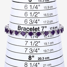 Load image into Gallery viewer, 10.01 Carat Genuine Amethyst and White Diamond .925 Sterling Silver Bracelet
