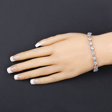 Load image into Gallery viewer, 11.62 Carat Genuine Blue Topaz and White Diamond .925 Sterling Silver Bracelet
