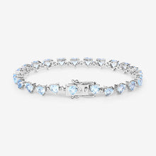 Load image into Gallery viewer, 11.62 Carat Genuine Blue Topaz and White Diamond .925 Sterling Silver Bracelet
