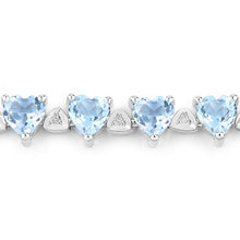 Load image into Gallery viewer, 11.62 Carat Genuine Blue Topaz and White Diamond .925 Sterling Silver Bracelet
