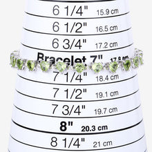 Load image into Gallery viewer, 10.24 Carat Genuine Peridot and White Diamond .925 Sterling Silver Bracelet
