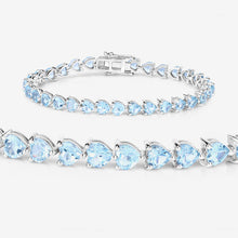 Load image into Gallery viewer, 15.50 Carat Genuine Blue Topaz .925 Sterling Silver Bracelet
