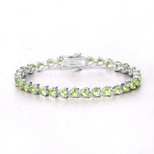 Load image into Gallery viewer, 13.64 Carat Genuine Peridot .925 Sterling Silver Bracelet
